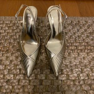 Never worn Zara gold sling back heel